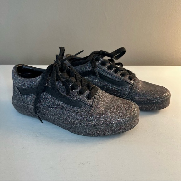 Vans Other - Vans Black Rainbow Sparkle Old Skool Off the Wall Girls Sneakers Size 2